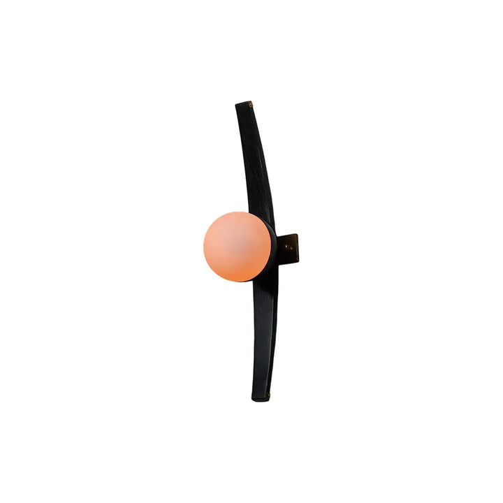Modern Globe Vägglampa med Böjd Trä och Glas