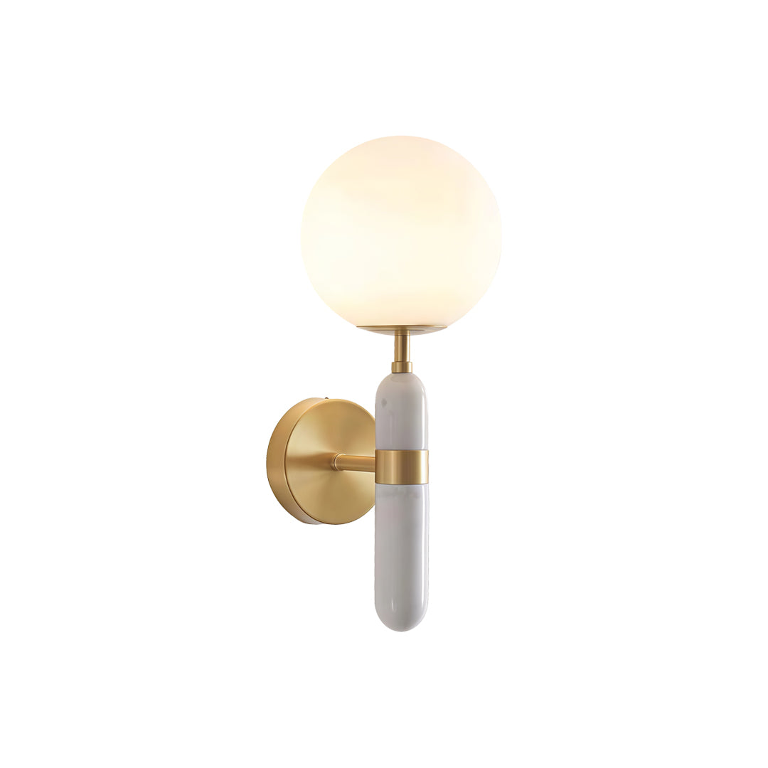 Guld Väggsconces Belysning Modern Minimalistisk Marmor Mässingslampa
