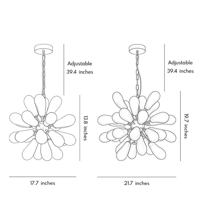 Modern Stor Kandelaber Konstnärlig Färgglad Glas Taklampa