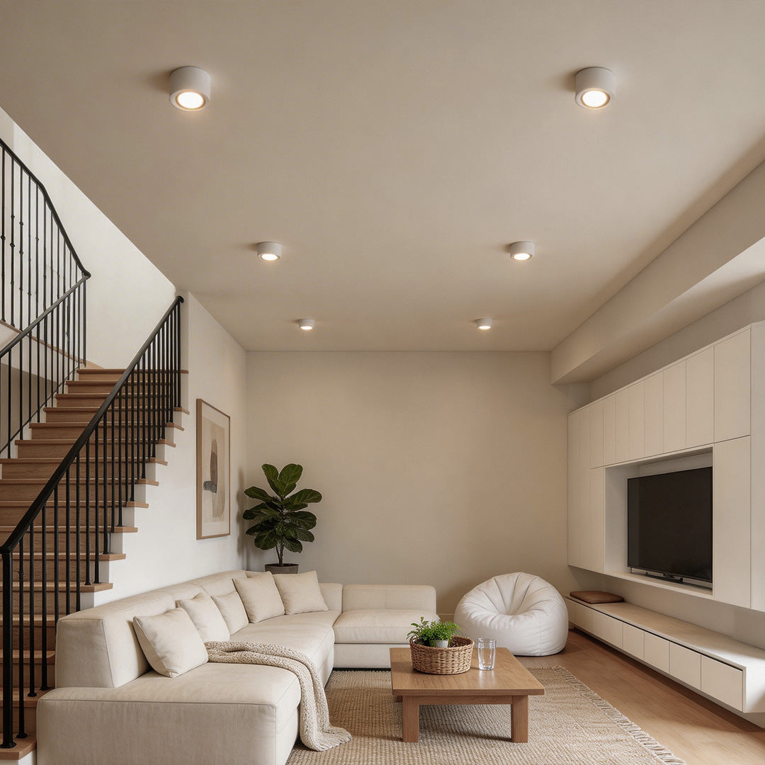 2 ST Ytmonterade Spotlights Ultra-Tunna Runda Moderna LED-lampor