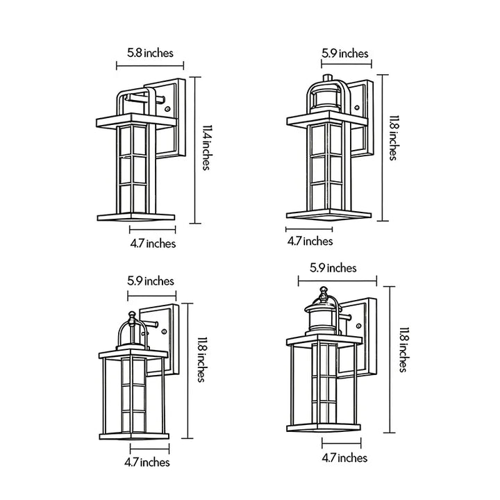 Modern Utomhus Lantern Vägglampa LED Aluminium Ljus