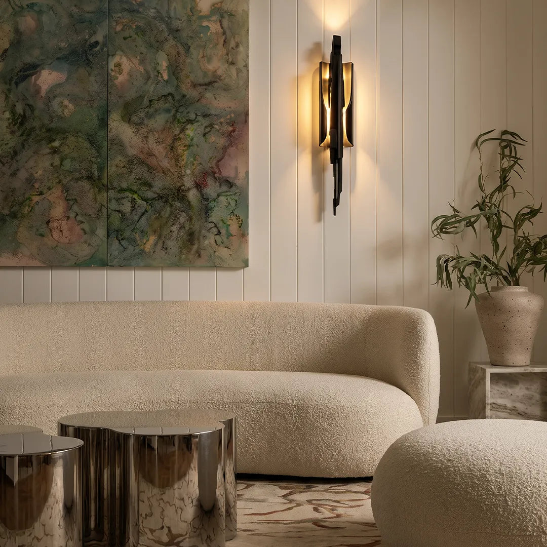 Modern Skulptural Vägglampa Lyxig Mässing Dekorativ Belysning