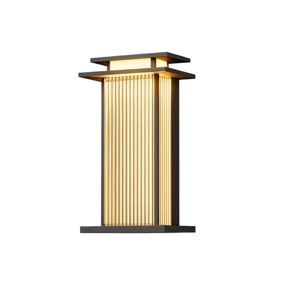 Modern Vertikal Vägglampa Ribbat Glas Utomhusbelysning