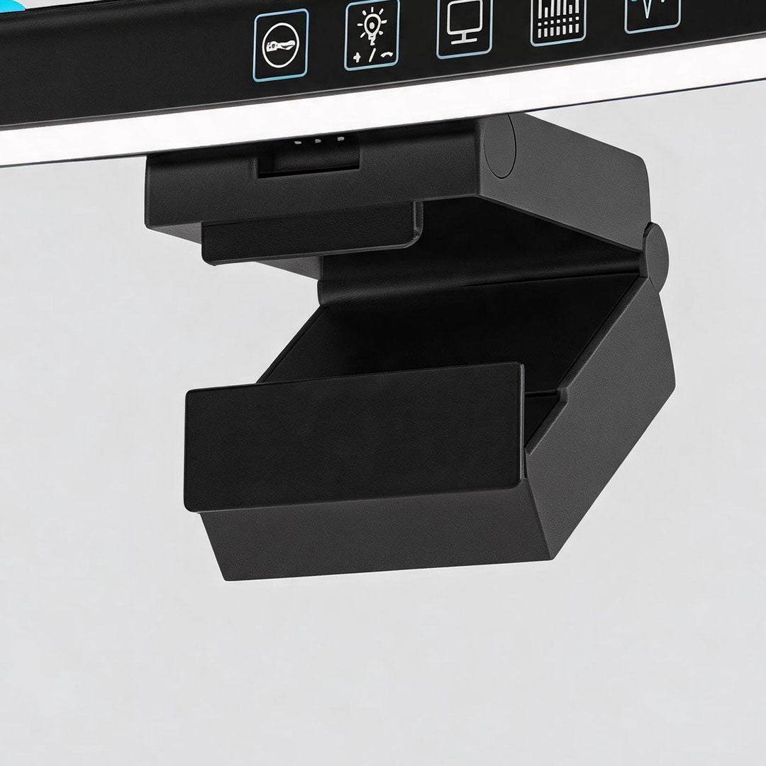 Svart Modern Bordslampa Utökad Kurvad Skärm Ögonvård LED-lampa