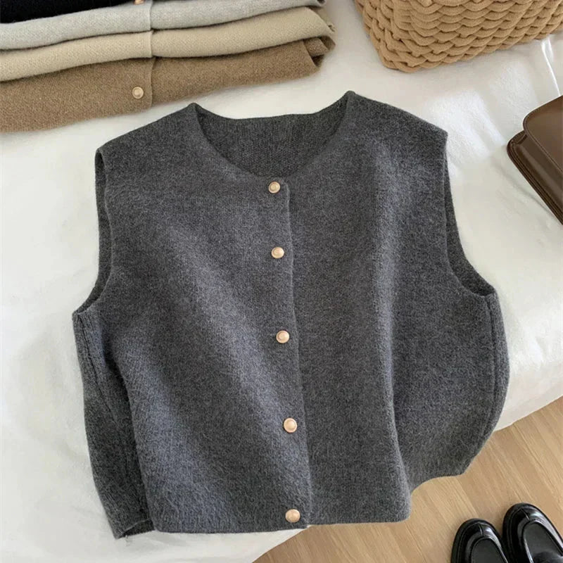 Dam’s Button-Up Sleeveless casual väst