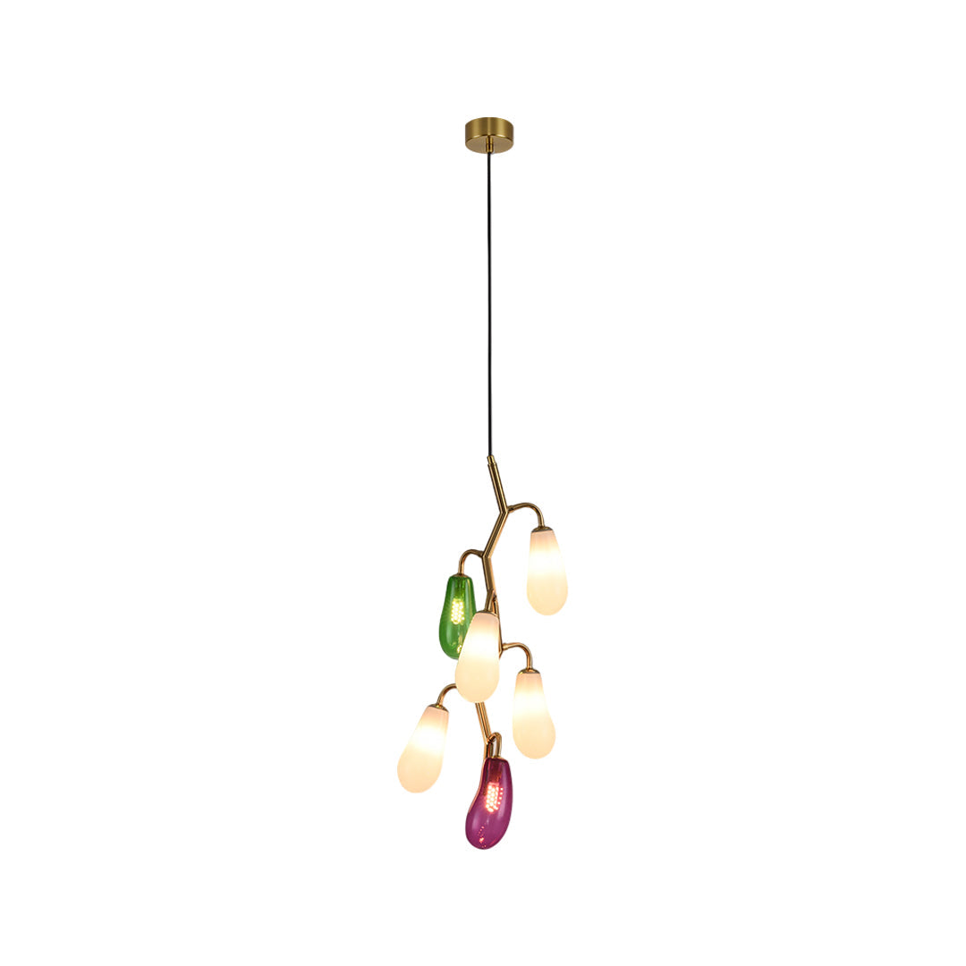 Multi Pendellampa Färgat Glas Konstnärlig Taklampa