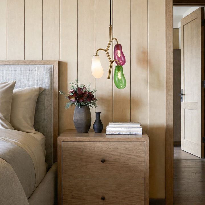 Multi Pendellampa Färgat Glas Konstnärlig Taklampa