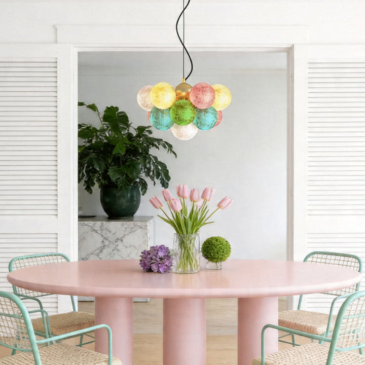 Färgat Glas Kandelaber Modern Kreativ LED Taklampa