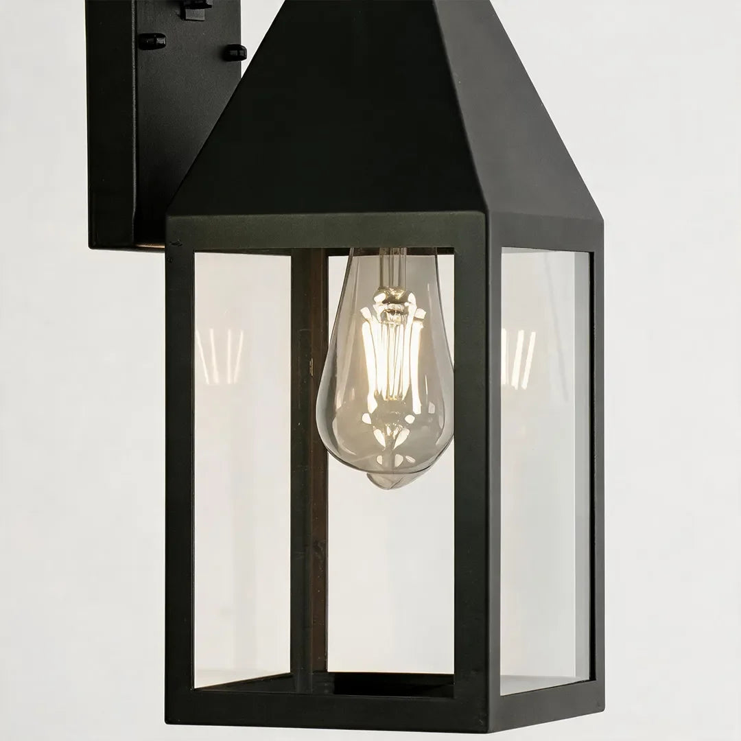 2 PCS Utomhus Svart Vägglampa Vintage Stil