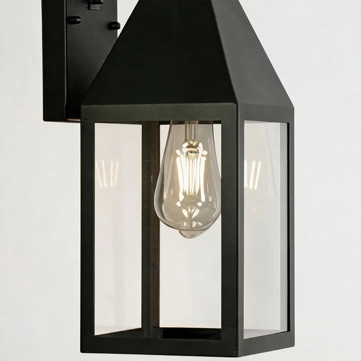 2 PCS Utomhus Svart Vägglampa Vintage Stil