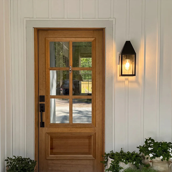 2 PCS Utomhus Svart Vägglampa Vintage Stil