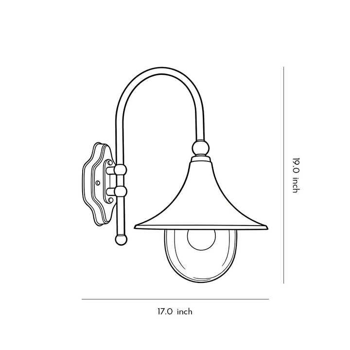 [Open-Box] Utomhus svarta vägglampor retro kreativ trumpetformad lampa