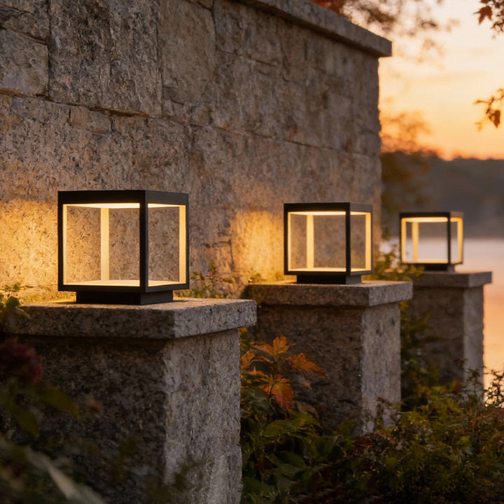 [Öppen Låda]Betongpelarlampor Modern Öppen Ram Fyrkantig LED-lampa