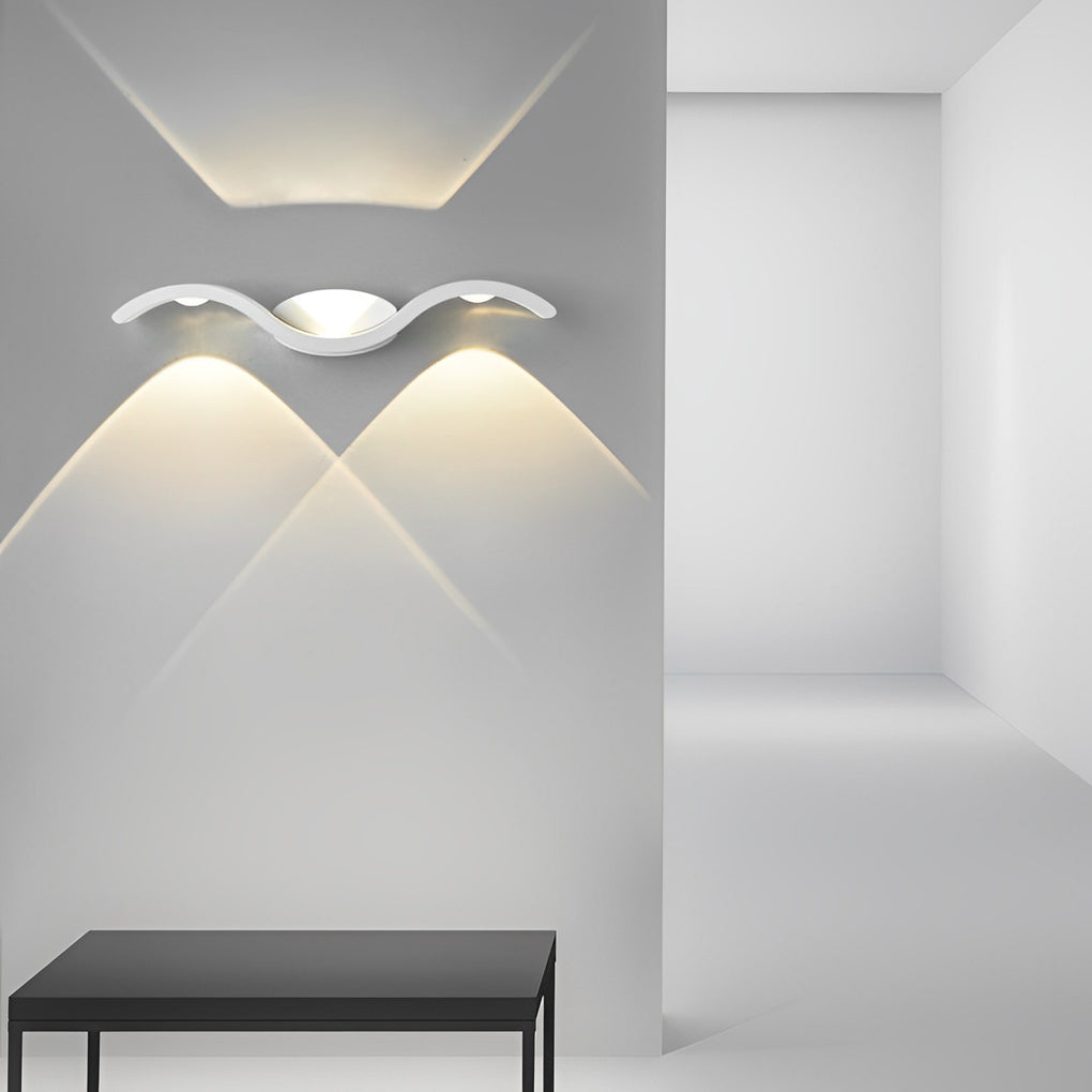 [Öppen-Box] Våg Vägglampa Utomhus Kreativ Upp-Ner LED Lampa