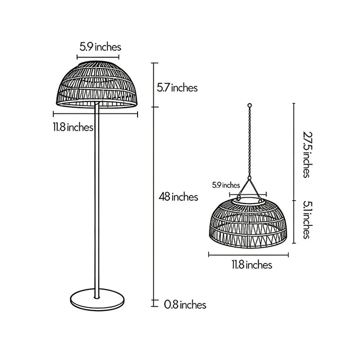 Utomhus Solhängande Lampa Modern Vävd Golvlampa