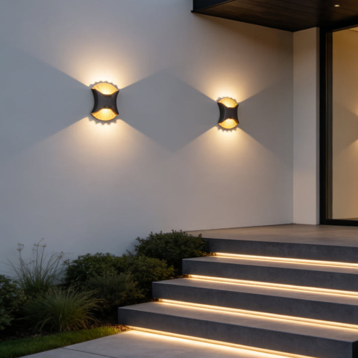 Utomhus Up Down Vägglampa Modern Dubbel-Skal LED Trädgårdslampa