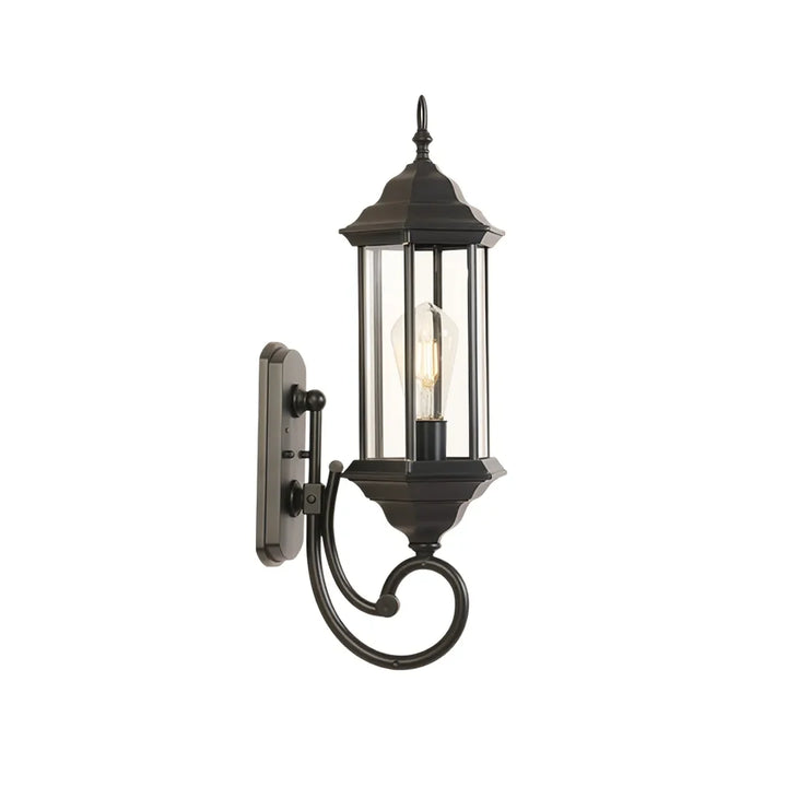 2 PCS Utomhus Vägglampa Vintage Kurvad Arm Lampa