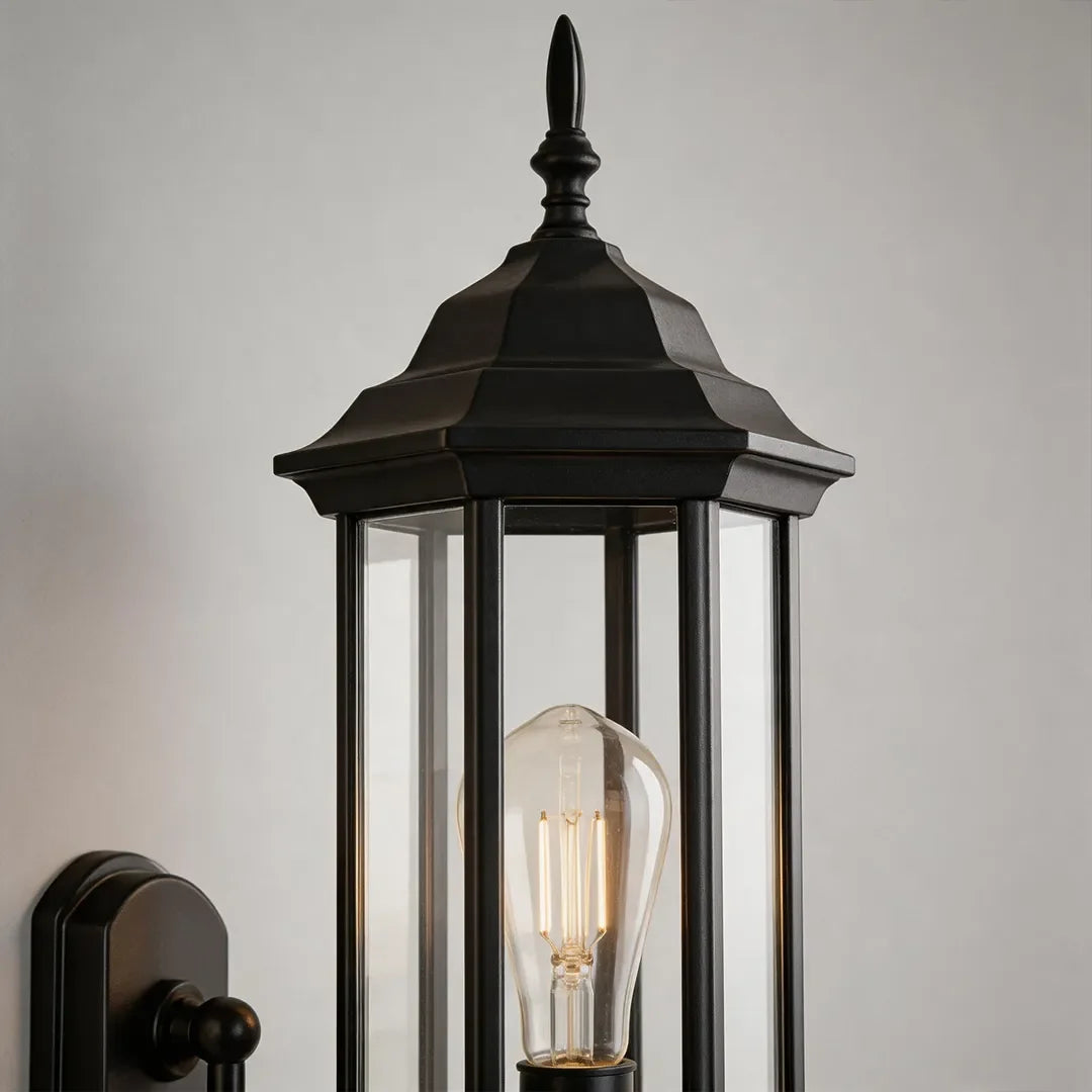 2 PCS Utomhus Vägglampa Vintage Kurvad Arm Lampa
