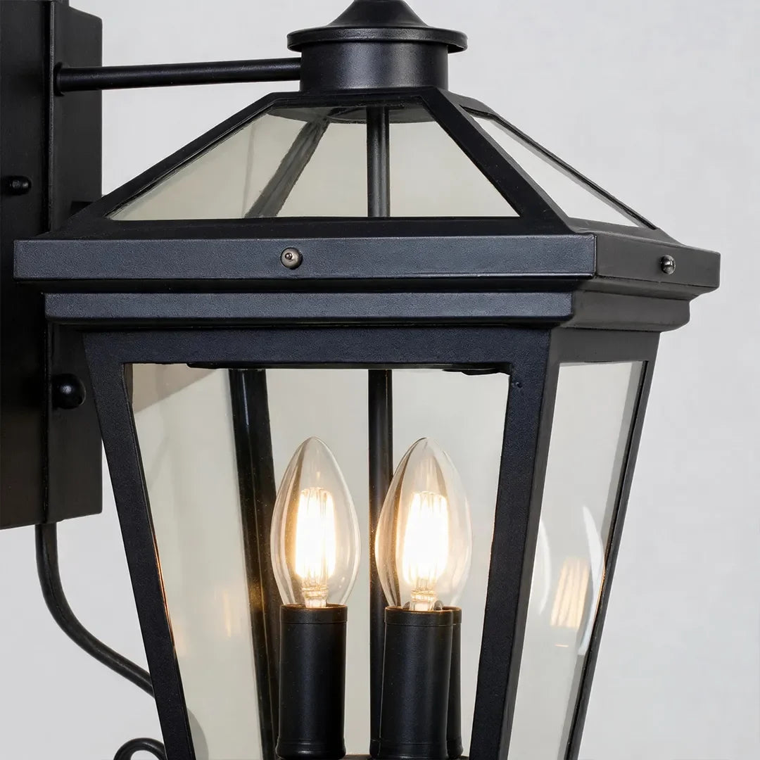 2 PCS Utomhus Vägglampa Tre-Ljus Rostfritt Stål Lantern