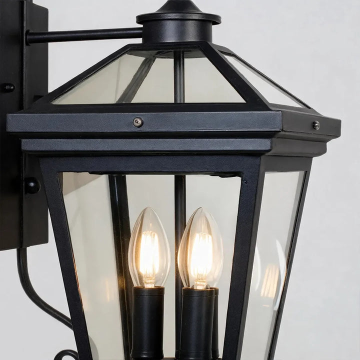 2 PCS Utomhus Vägglampa Tre-Ljus Rostfritt Stål Lantern