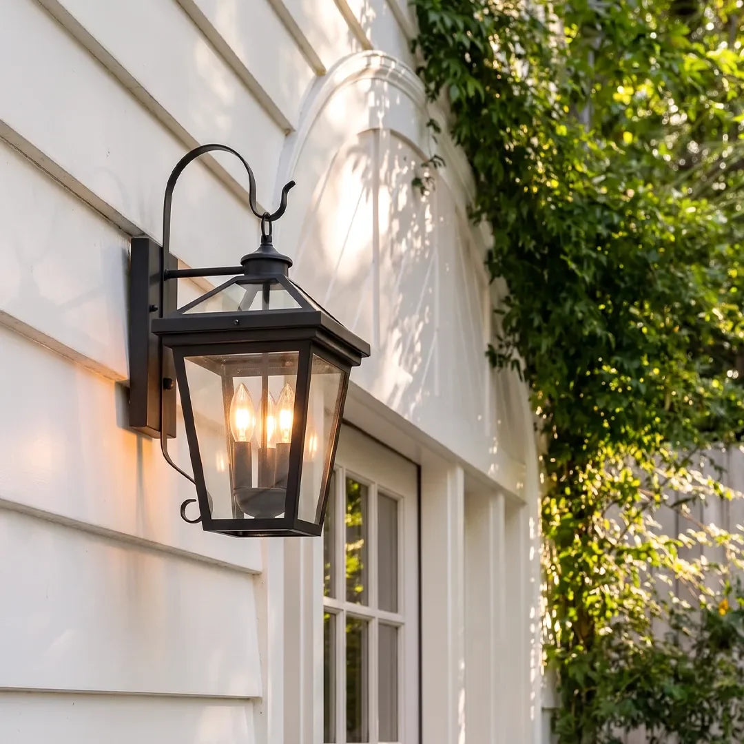 2 PCS Utomhus Vägglampa Tre-Ljus Rostfritt Stål Lantern