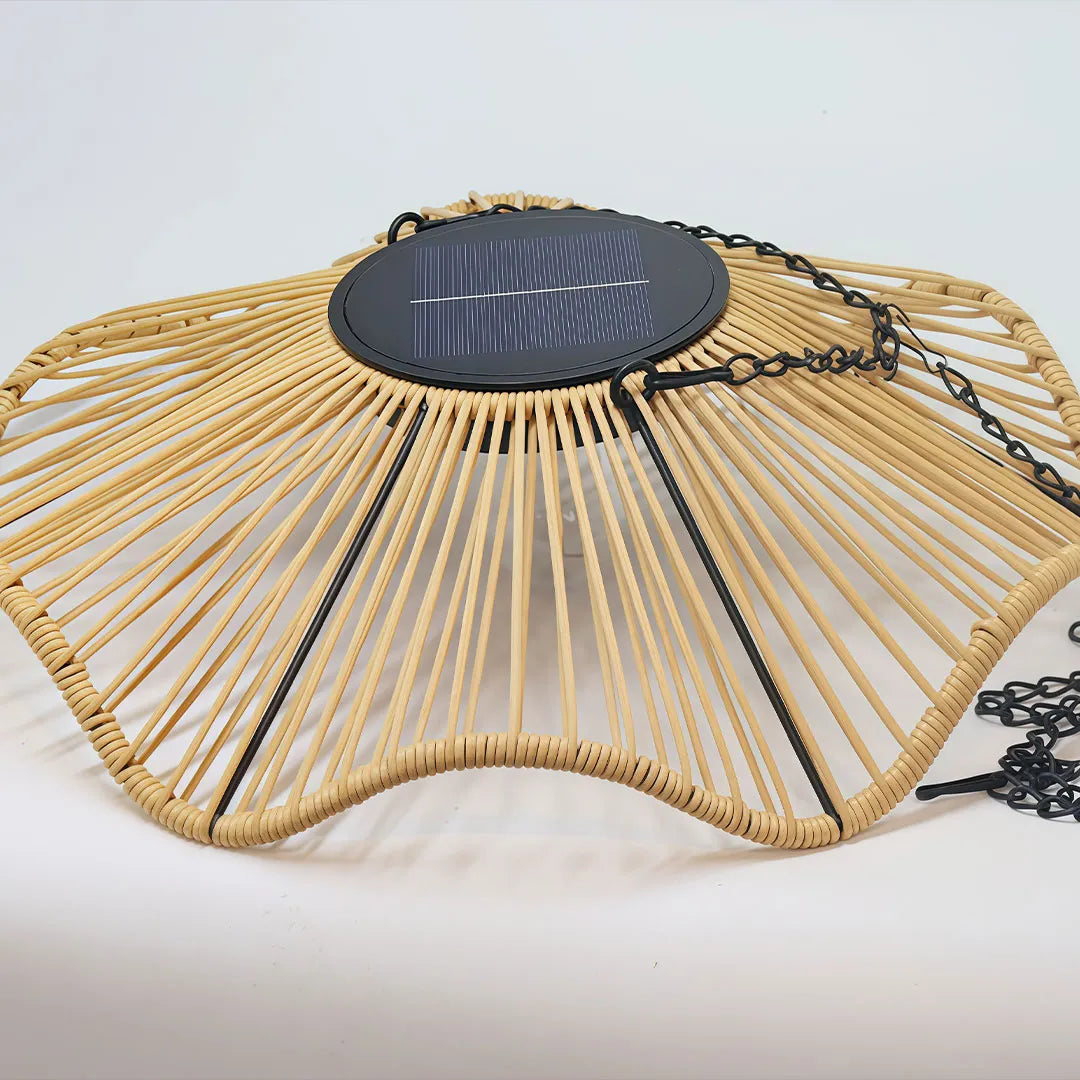 Utomhus Vävd Pendelampa Modern Solcellstaklampa
