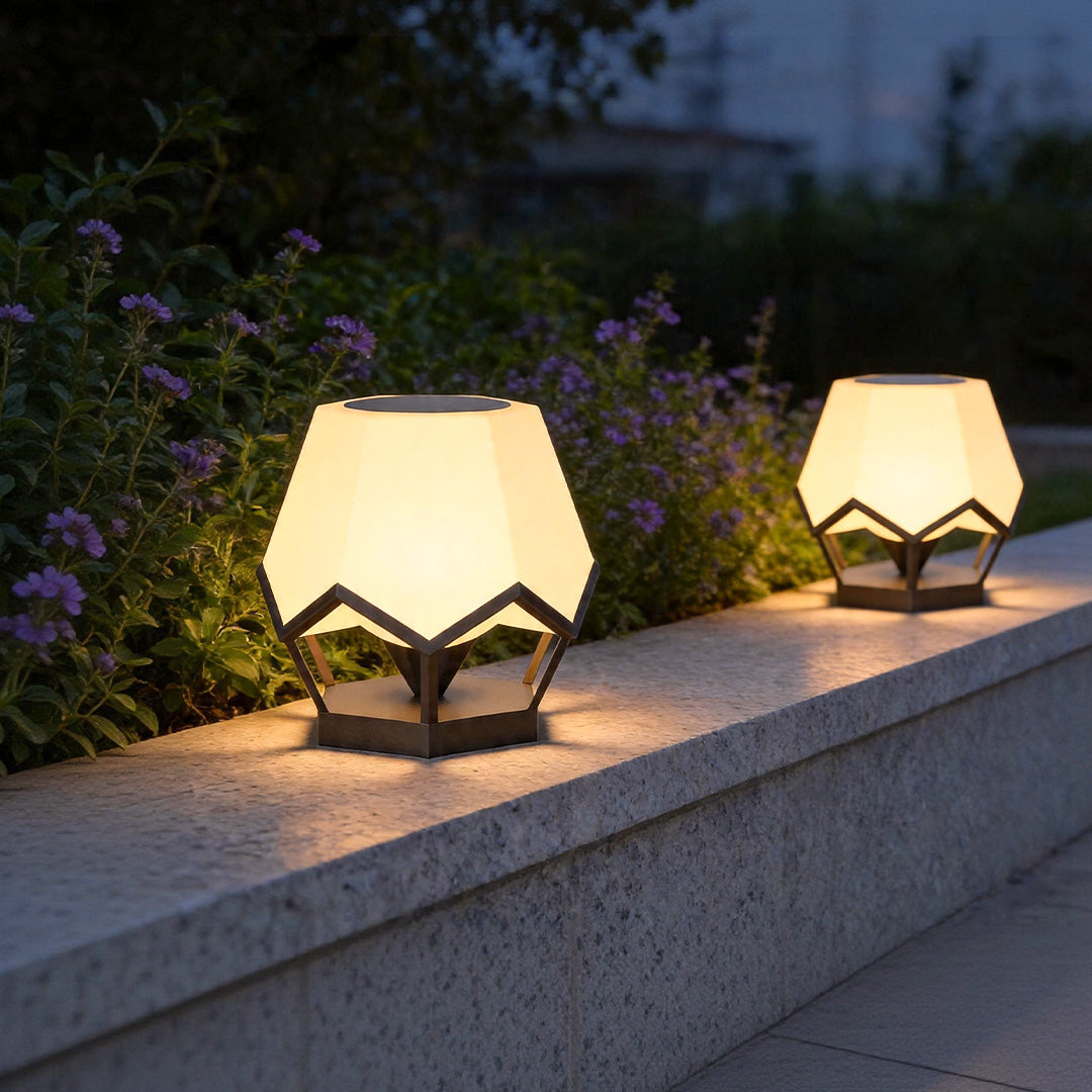 Pillar Top Solar Lights Vattentäta Trädgårdsportlampor
