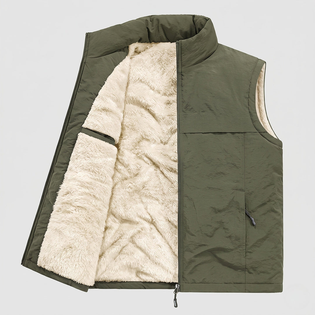 Herr Insulated Termisk Väst med Teddy Fleecefoder och Ståkrage