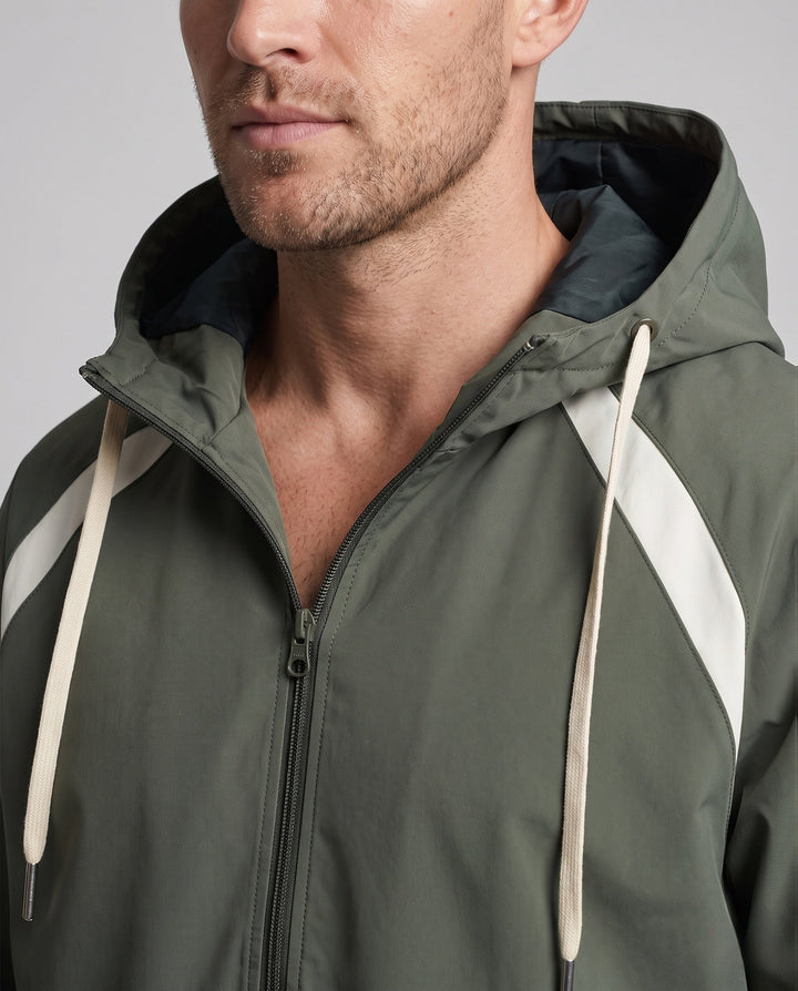 Unisex Ultraleichte Kapuzen‑Windjacke mit verdecktem Reißverschluss &amp; verstellbarem Saum