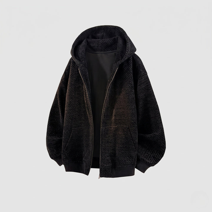 Unisex oversize teddy-fleece-Kapuzenjacke mit durchgehendem Reißverschluss und aufgesetzten Eingrifftaschen