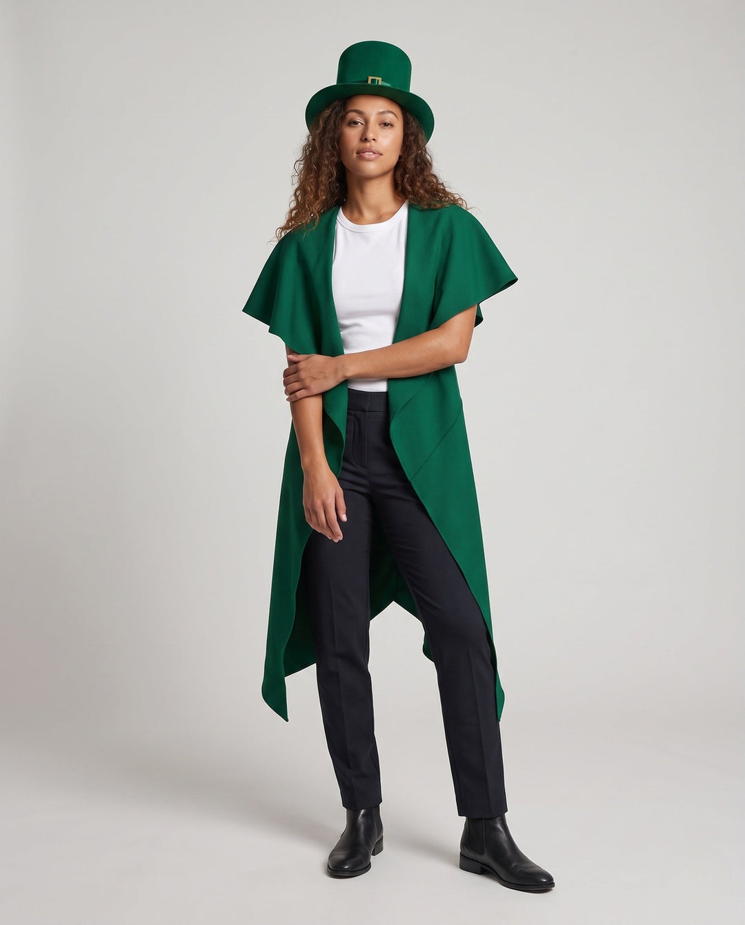 Dam elegant wrap cloak gjord flowing tyg