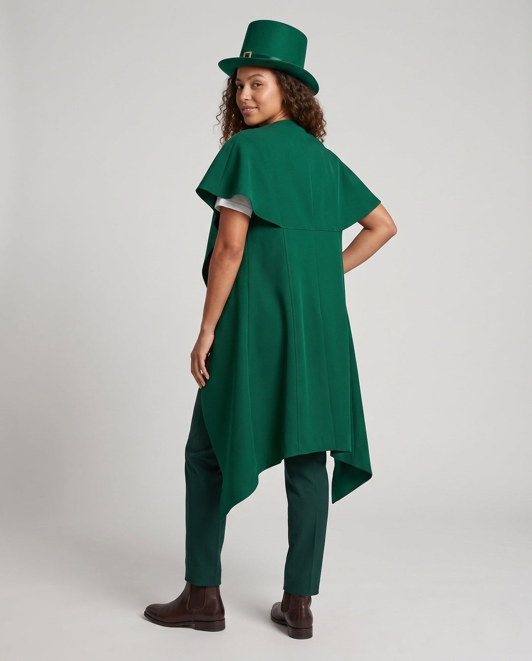 Dam elegant wrap cloak gjord flowing tyg
