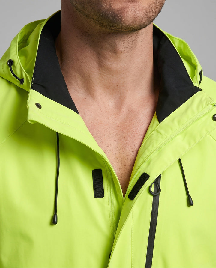 Herr Vattenavvisande Softshell Utomhus Jacka med Huva, Tvåvägsdragkedja och Justerbar Cords