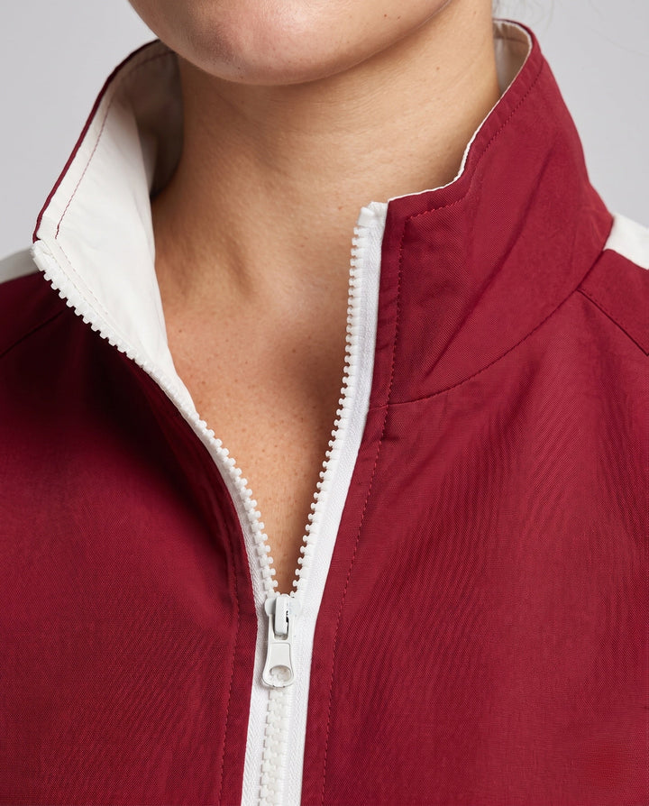 Unisex Reversible Oversized Vindjacka med Ståkrage, Contrast Detaljer och Fåll med Dragsko
