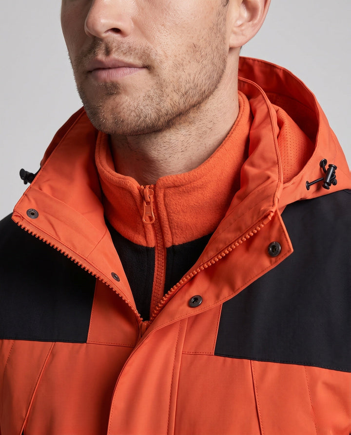 Herr lätt urban-utomhusjacka med zip-in fleece och kontrast trim