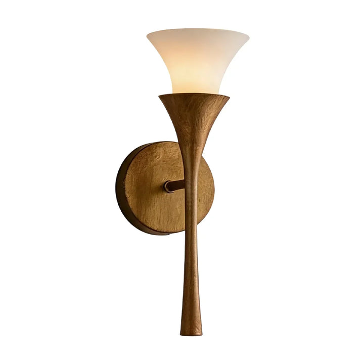 Retro Vägglampa Vintage Messing Trumpet Glas Ljus