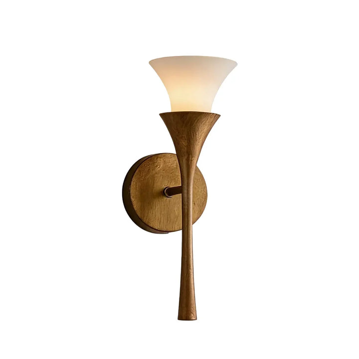 Retro Vägglampa Vintage Messing Trumpet Glas Ljus