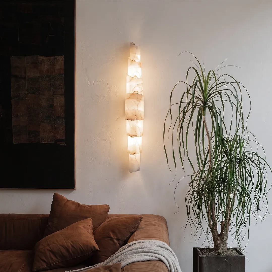 Skulptural Vägglampa Modern Vertikal Marmor-Effekt Ljus