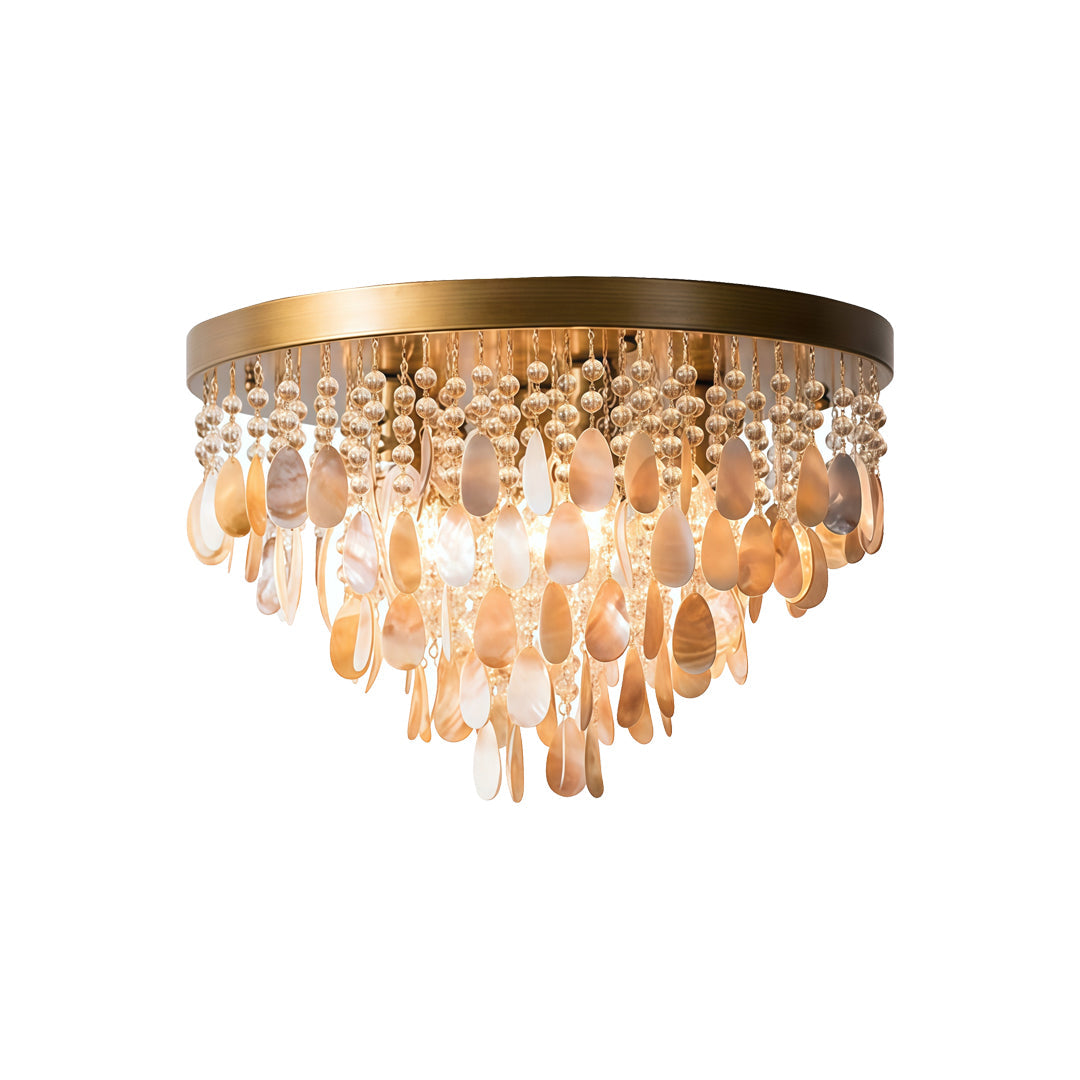 Skal Flush Mount Lampa Amerikansk Stil Kristall Taklampa