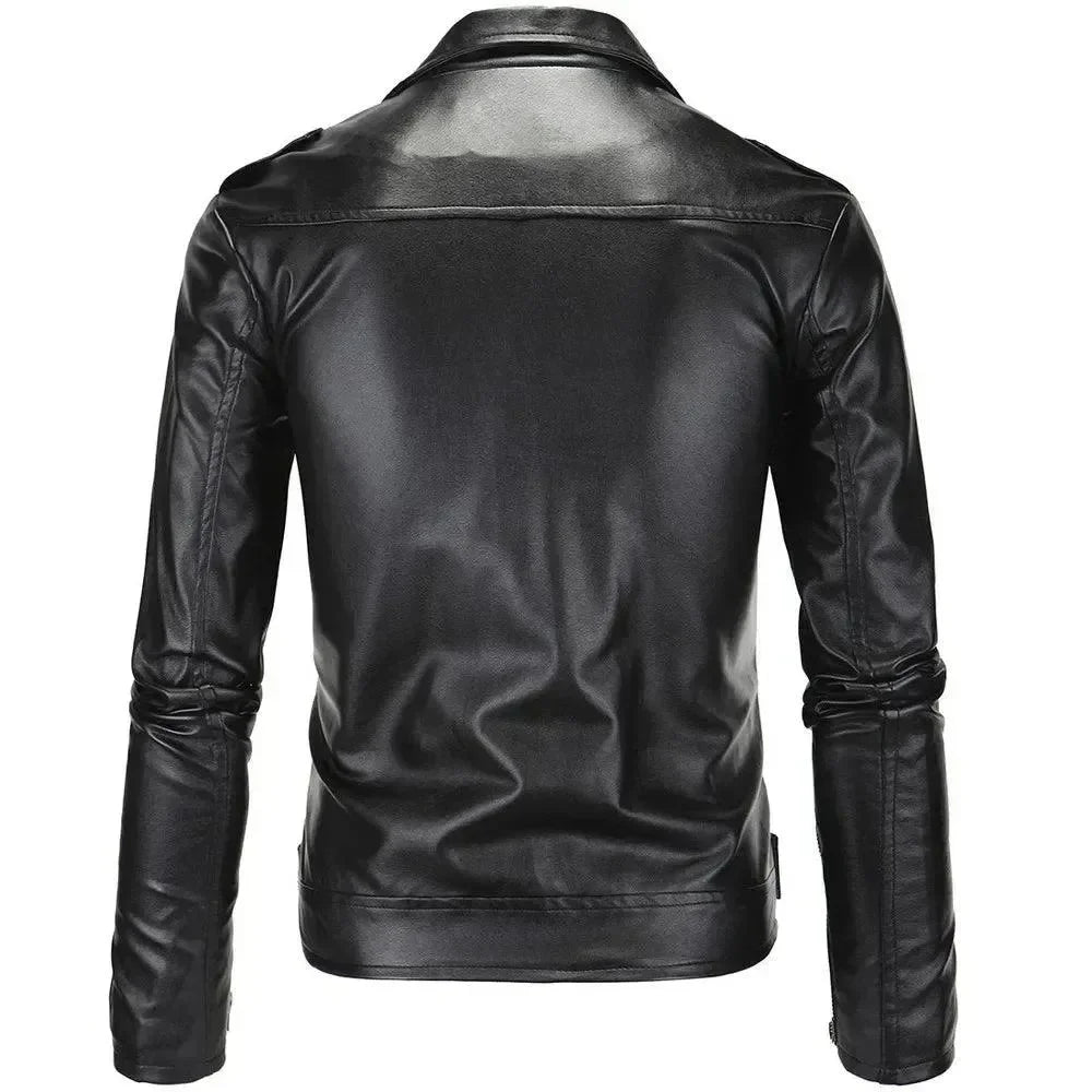 | slim passform Biker Herr Läder Jacka