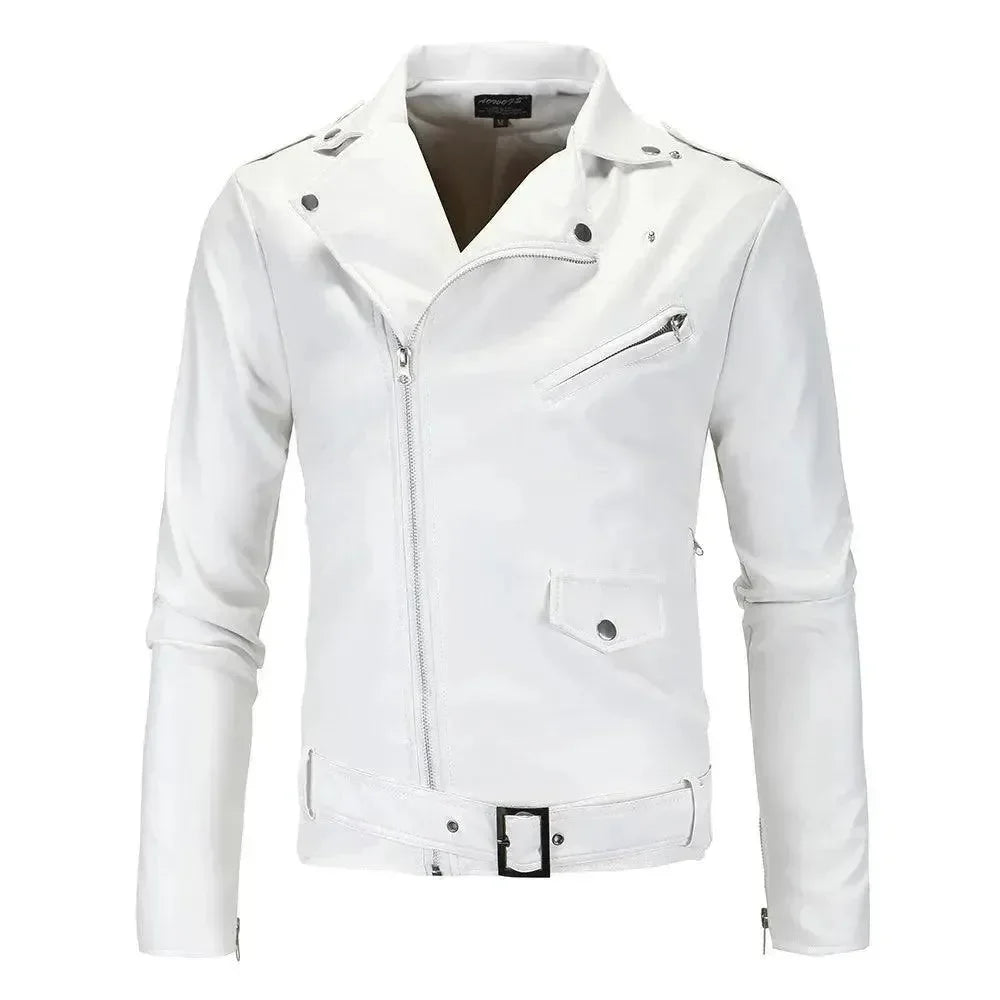 | slim passform Biker Herr Läder Jacka