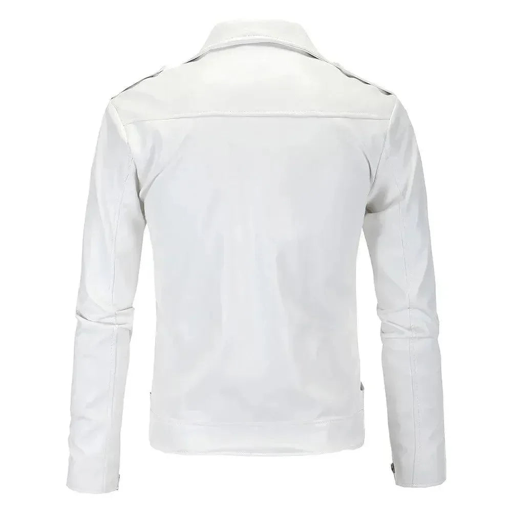| slim passform Biker Herr Läder Jacka