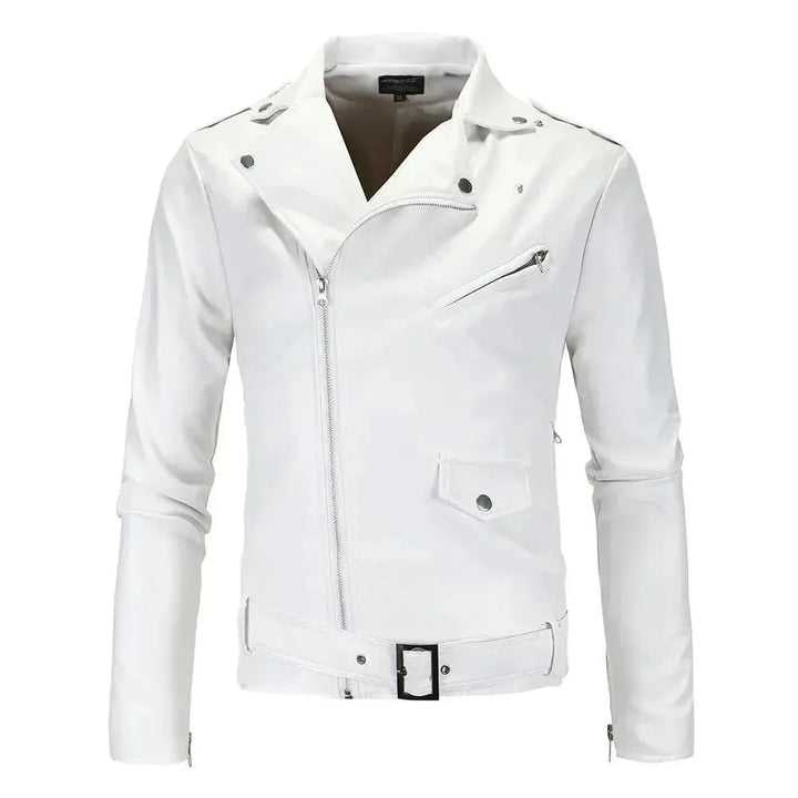 | slim passform Biker Herr Läder Jacka