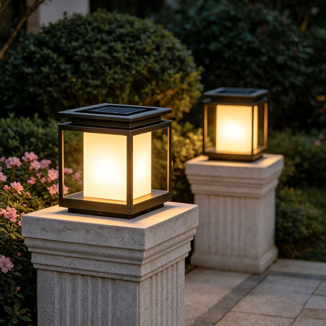 Solenergi Lampa för Huvudport Säule Modern Utomhusbelysning