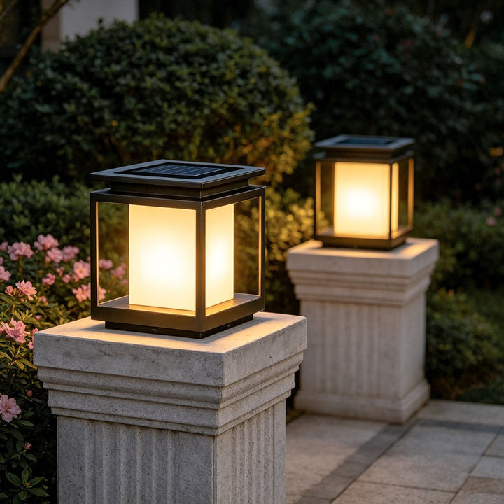 Solenergi Lampa för Huvudport Säule Modern Utomhusbelysning