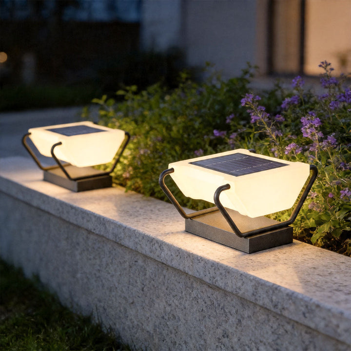 Solar Säule Belysning Modern Vattentät Trädgårdsport Lampa