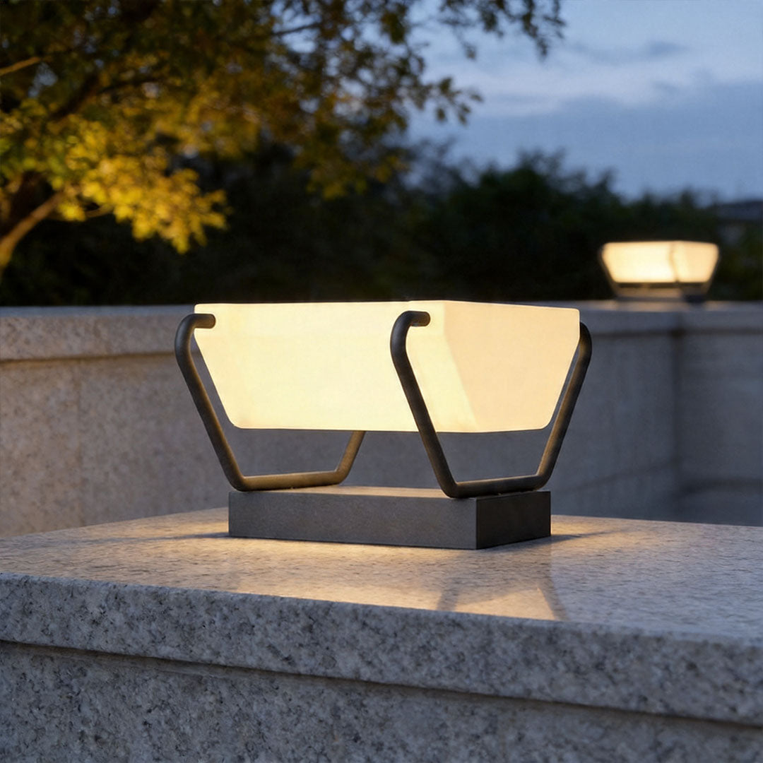 Solar Säule Belysning Modern Vattentät Trädgårdsport Lampa