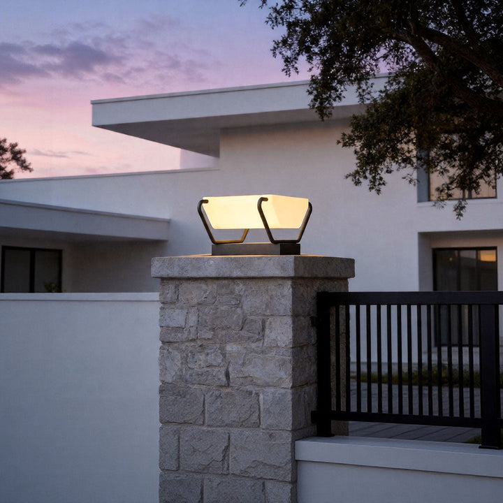 Solar Säule Belysning Modern Vattentät Trädgårdsport Lampa