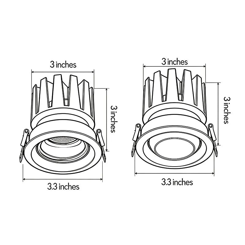 4 PCS Spotlights Taklampor Justerbara Infällda LED-lampor