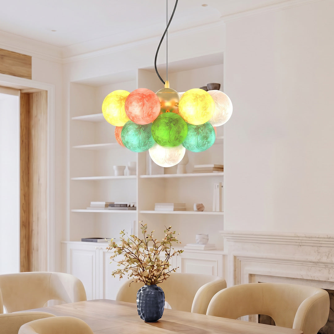 Färgat Glas Kandelaber Modern Kreativ LED Taklampa